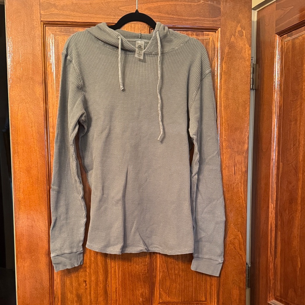 Mono B Ribbed Moss Green Cotton Top with elbow patches hoodie  true to size